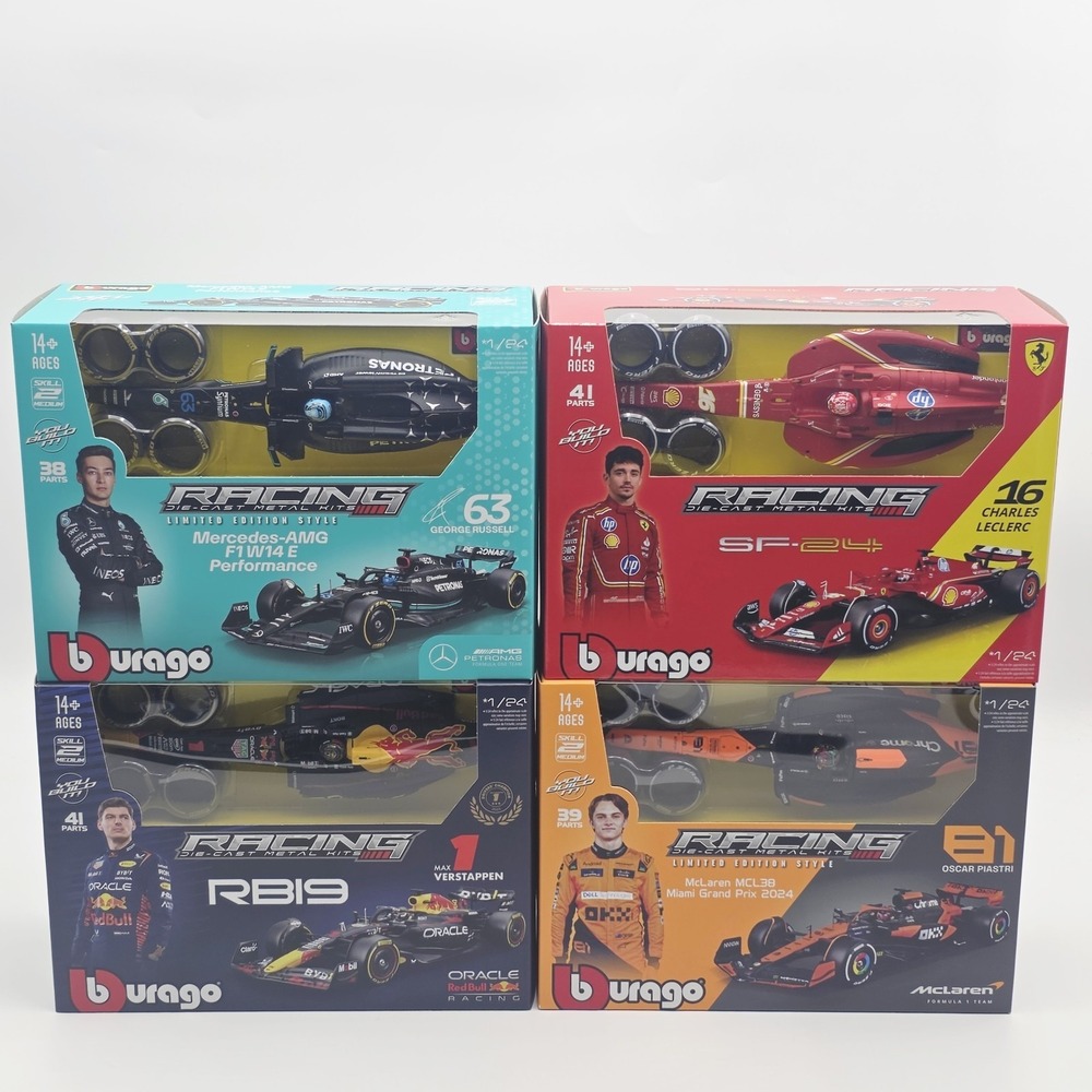 Bburago F1 1/24 Racing Die-Cast Kits You Build It Set of 4 NIB Red Bull Ferrari